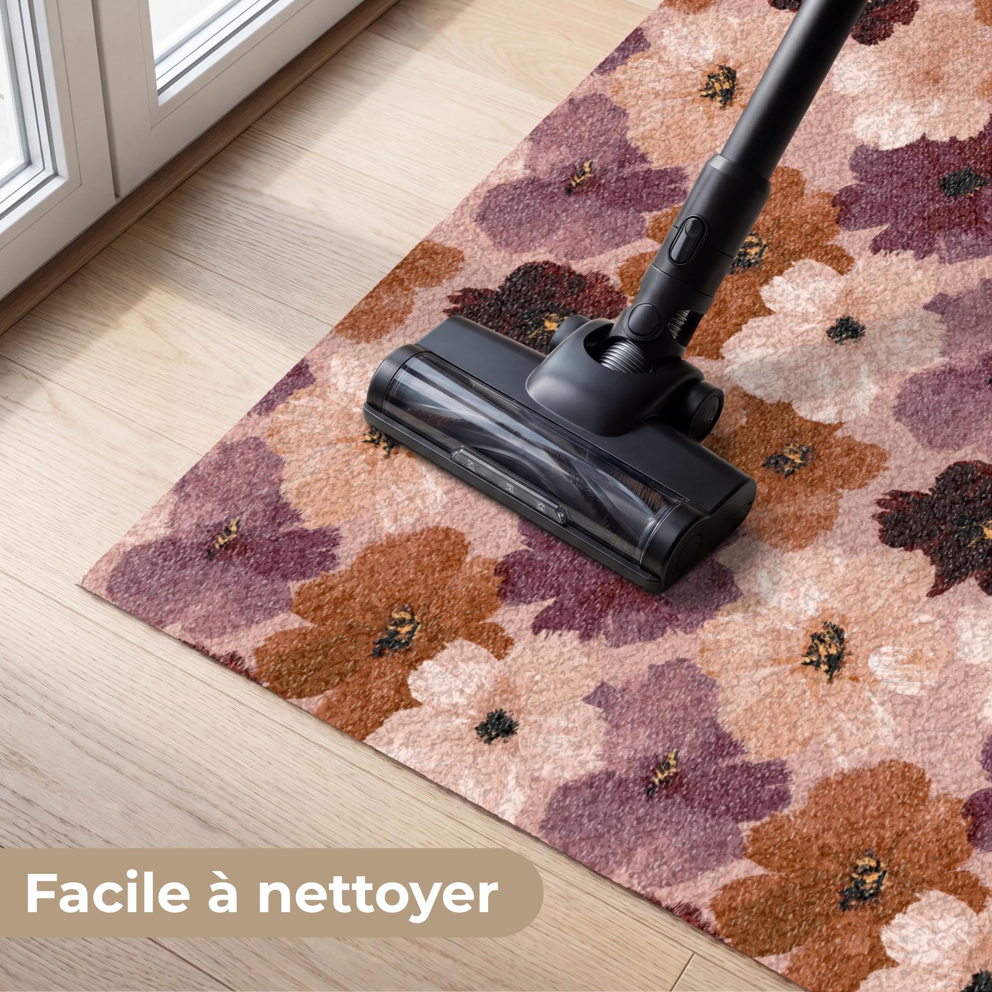 MuchoWow© Paillasson Tapis Entree Interieur d Entrée Exterieur Caoutchouc | 80x120 cm - d'entree Absorbant d'Entrée Intérieur pour Maison original Fleurs - Abstrait - Tons de terre
