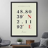 Vista 4 de Mapa de Versalles, Francia, Coordenadas Multilínea de Colores (24x36)