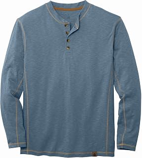 Legendary Whitetails Men's Maverick Slub Henley Long Sleeve Shirt - Ultra-Soft Cotton Blend, Casual Fit, Big & Tall up to 5XL