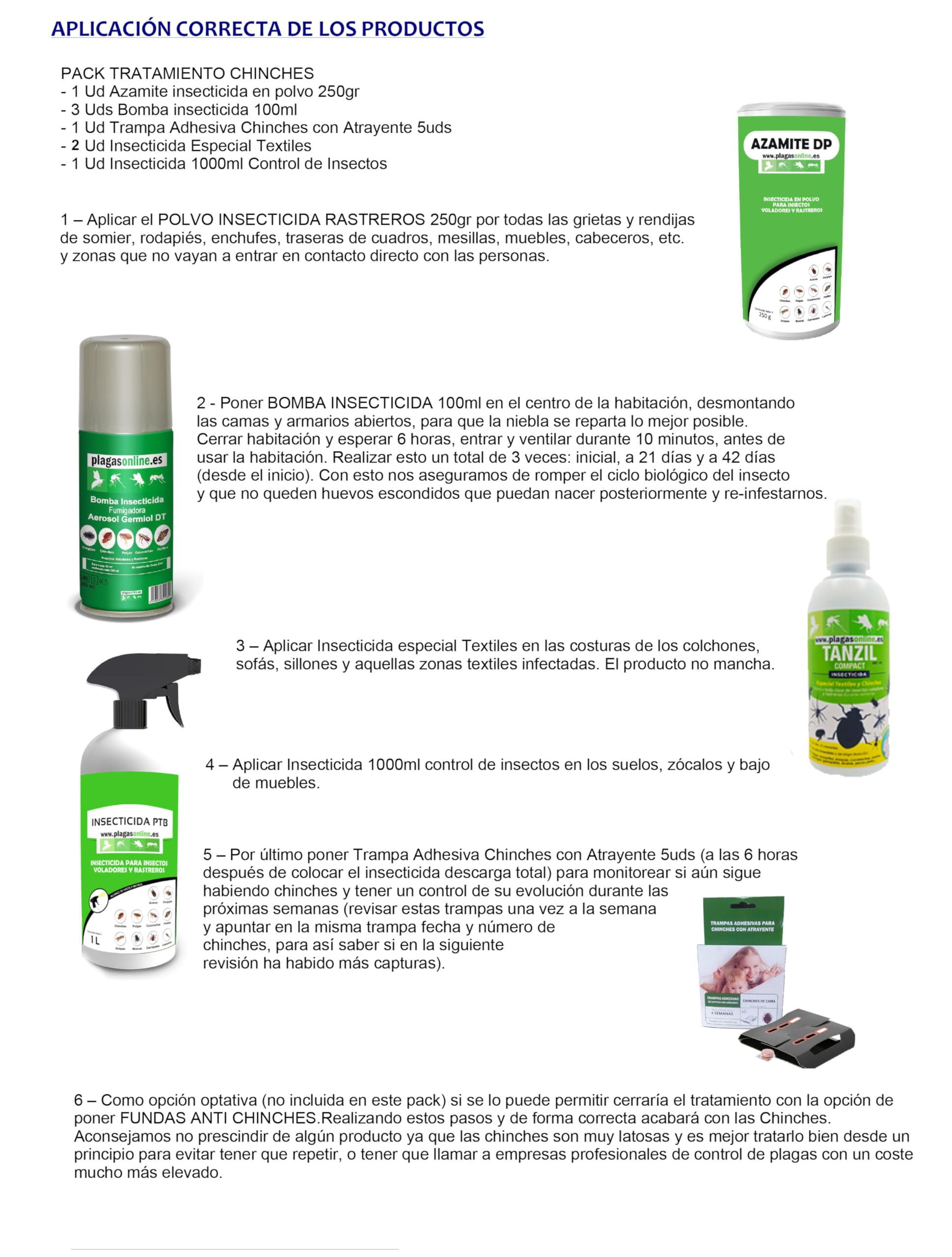 Como Eliminar Chinches de cama Pack Productos | Bombas descarga total | Insecticida Especial Tejidos (Elimina Pulgas, Chinches y Ácaros)