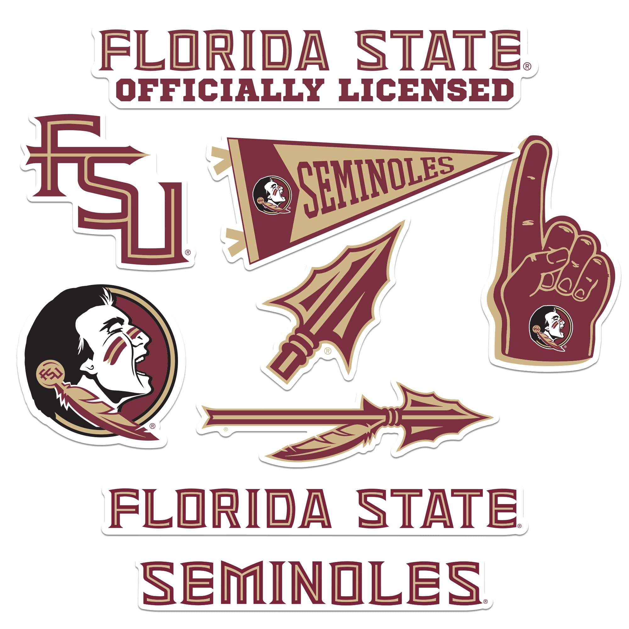 Florida State University Set 2 50 Vinyl Stickers Waterproof Die-Cut Decals