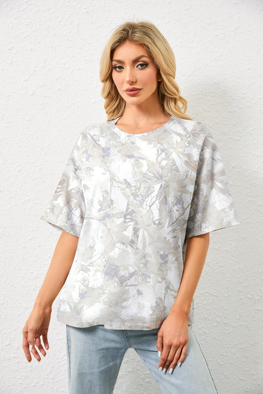 Camo Shirt Women Mens Oversized Camouflage Print Graphic Tees Maple Leaf Short Sleeve Crewneck T Shirt Streetwear - Image 6