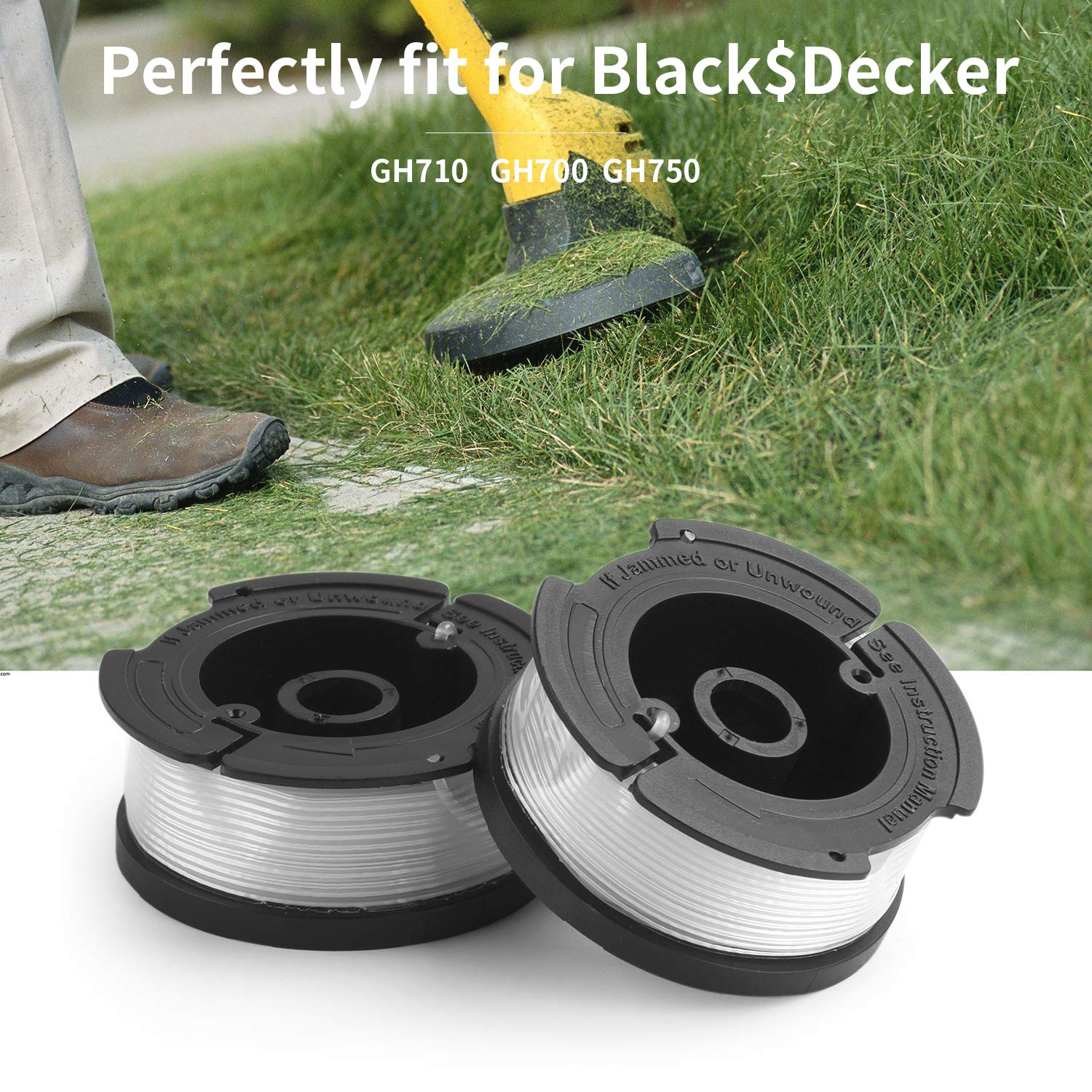 Unkrautfresser-Spule Für Black+Decker AF-100 - 12 Spulen + 3 Kappen, 9 M Schnur, 0,065 Zoll, Autofeed-System