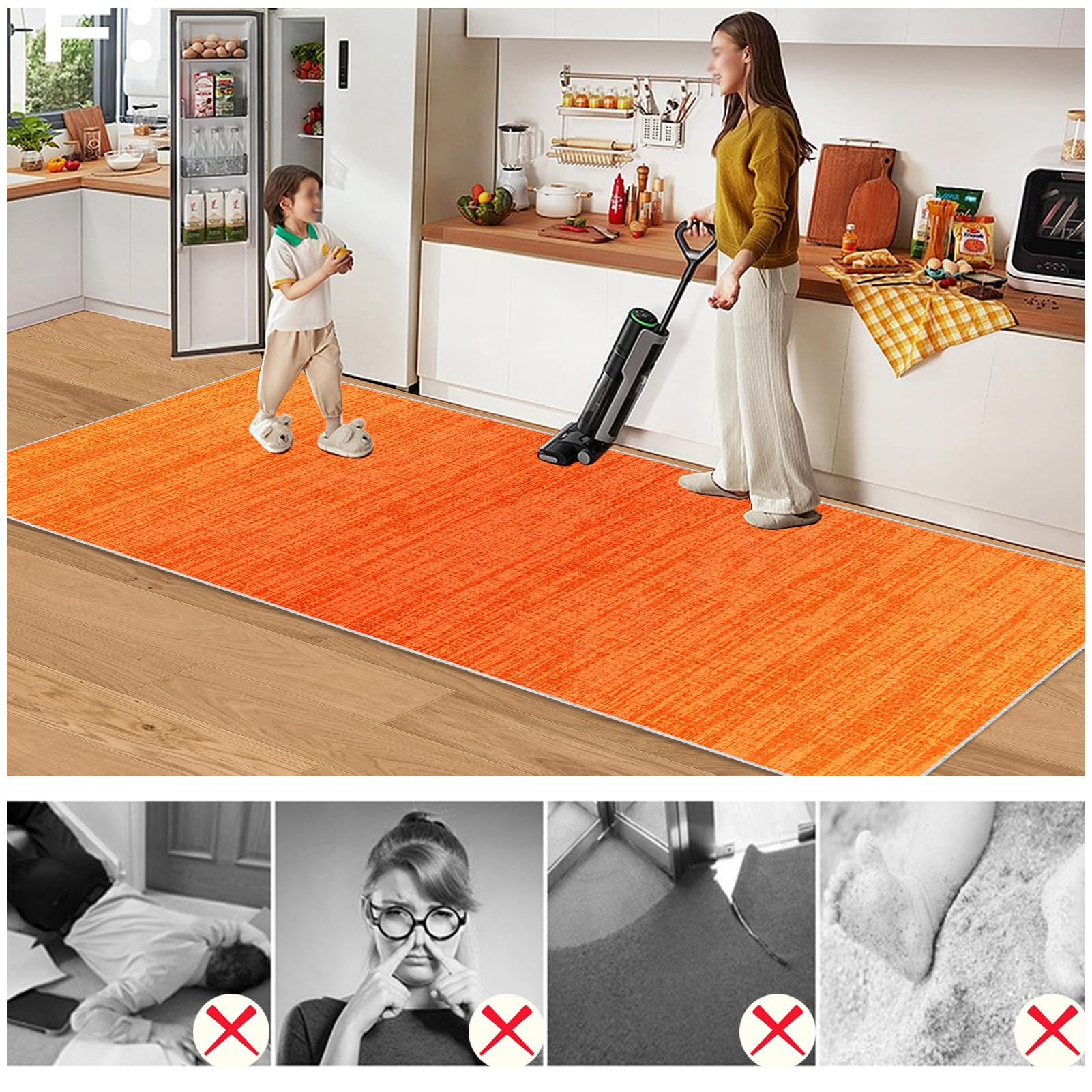 Chodnik dywanowy, antypoślizgowy dywan do przedpokoju, 70 x 180 cm, chodnik wejściowy, nadaje się do prania, chodnik kuchenny, dywan na korytarz, dywan do korytarza, sypialni