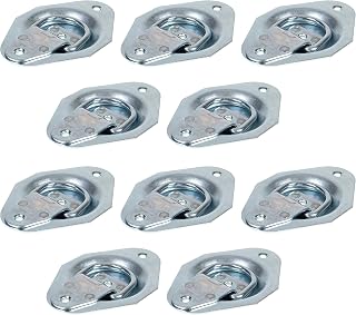 US Cargo Control Zinc Plated Recessed Pan Fitting - 900lb Break Strength - 10 Pack