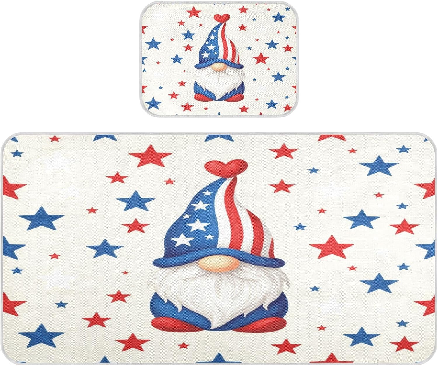 Cooling Baby Waterproof Crib Mattress Protector 28" x 52" Reusable Patriotic Gnome 4th of July Pads Washable for Kids, Adult