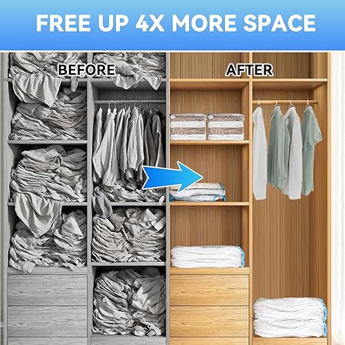 Miniatura 5 de Paquete de 30 bolsas de almacenamiento al vacío con bomba eléctrica, bolsas de almacenamiento al vacío ahorradoras de espacio (5 jumbo5 grandes5