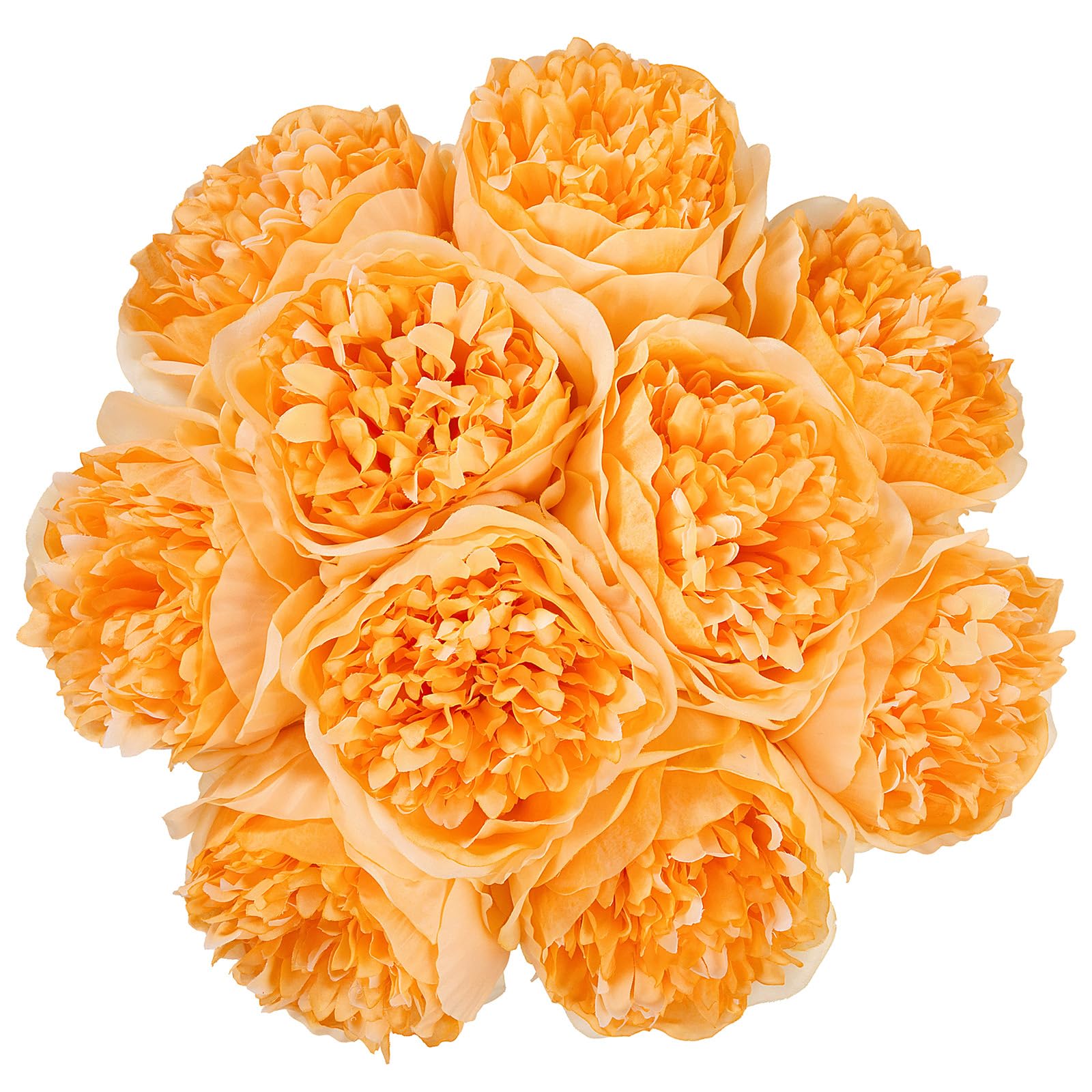 Pivoines artificielles en soie U'Artlines orange avec tiges pour décoration de mariage
