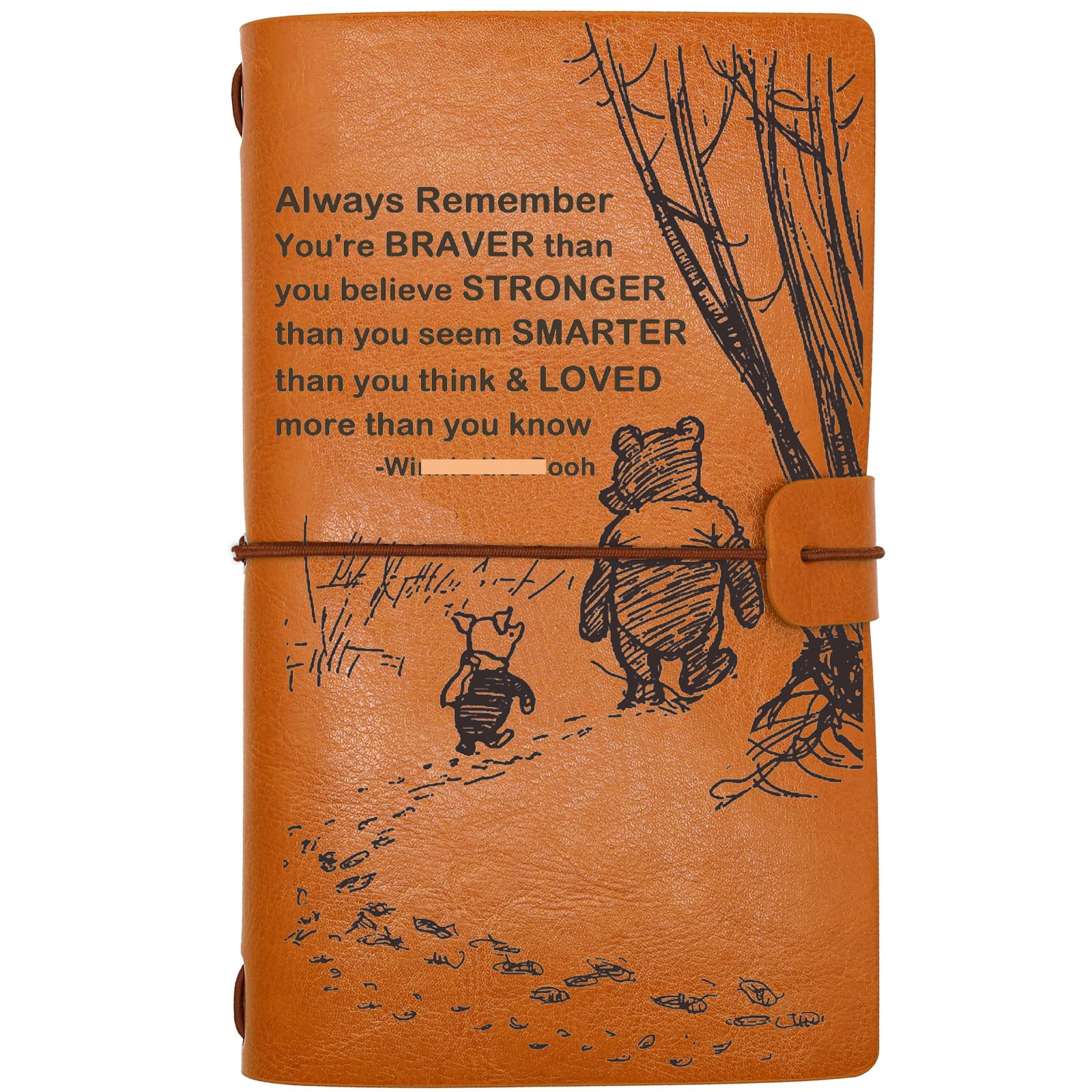 Skórzany dziennik dla córki syna od mamy taty – Always Remember You Are Braver Travel Photo Diary Notebook-Inspirujący notatnik prezentowy dla dzieci, nastolatków, ukończenie szkoły, prezent