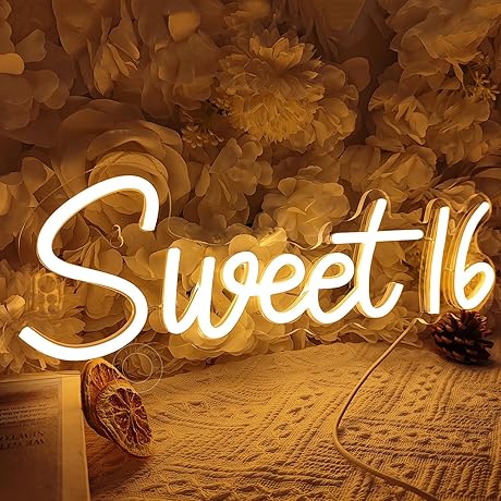 SYLHOME Sweet 16 LED Neon Light Sign