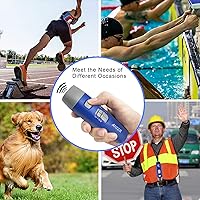 Vista 6 de ANIZR Silbatos electrónicos con cordón, ajustable de 3 tonos y 3 silbatos de emergencia de gran volumen, silbato de árbitro de baloncesto