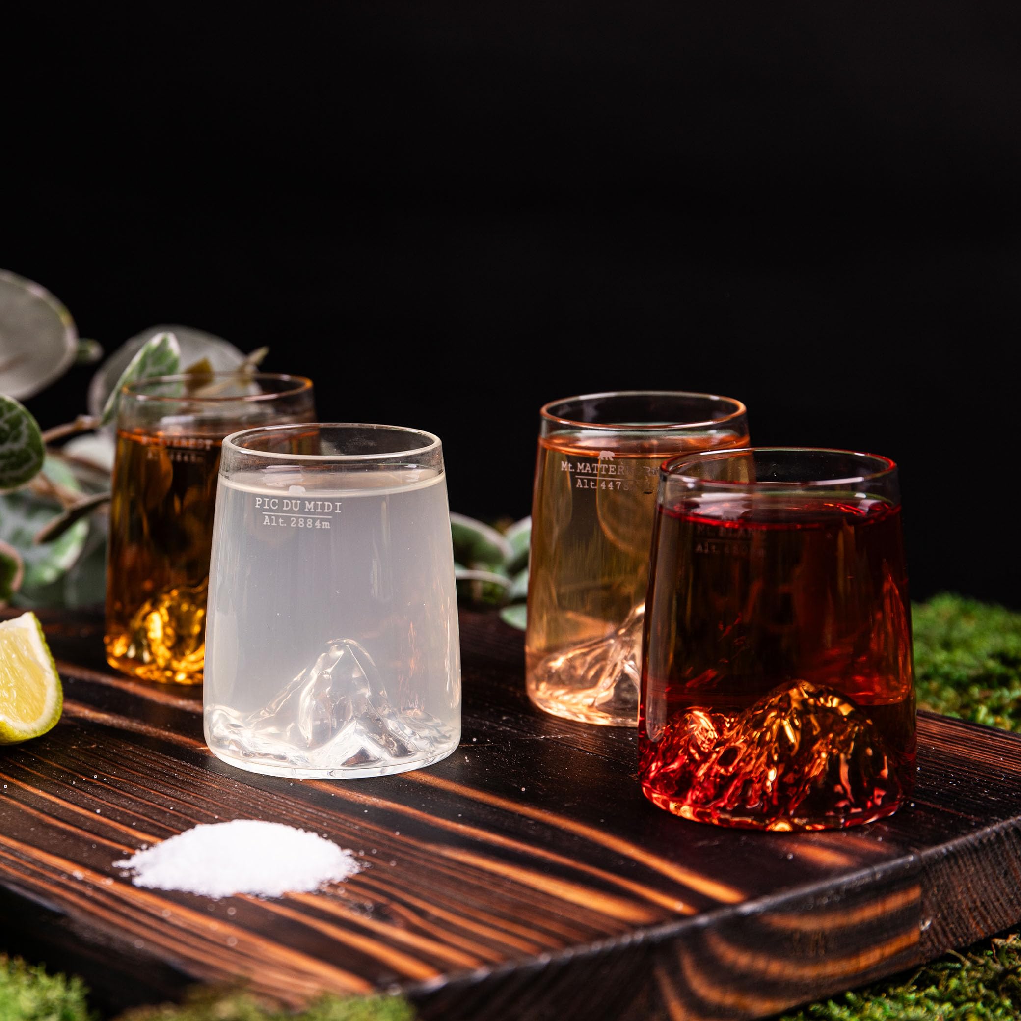 Vetro Da Cocktail Alaskan MAKER - 450 Ml, Soffiato A Mano Con Rilievo Montagne, Design Topographic - Foto 11