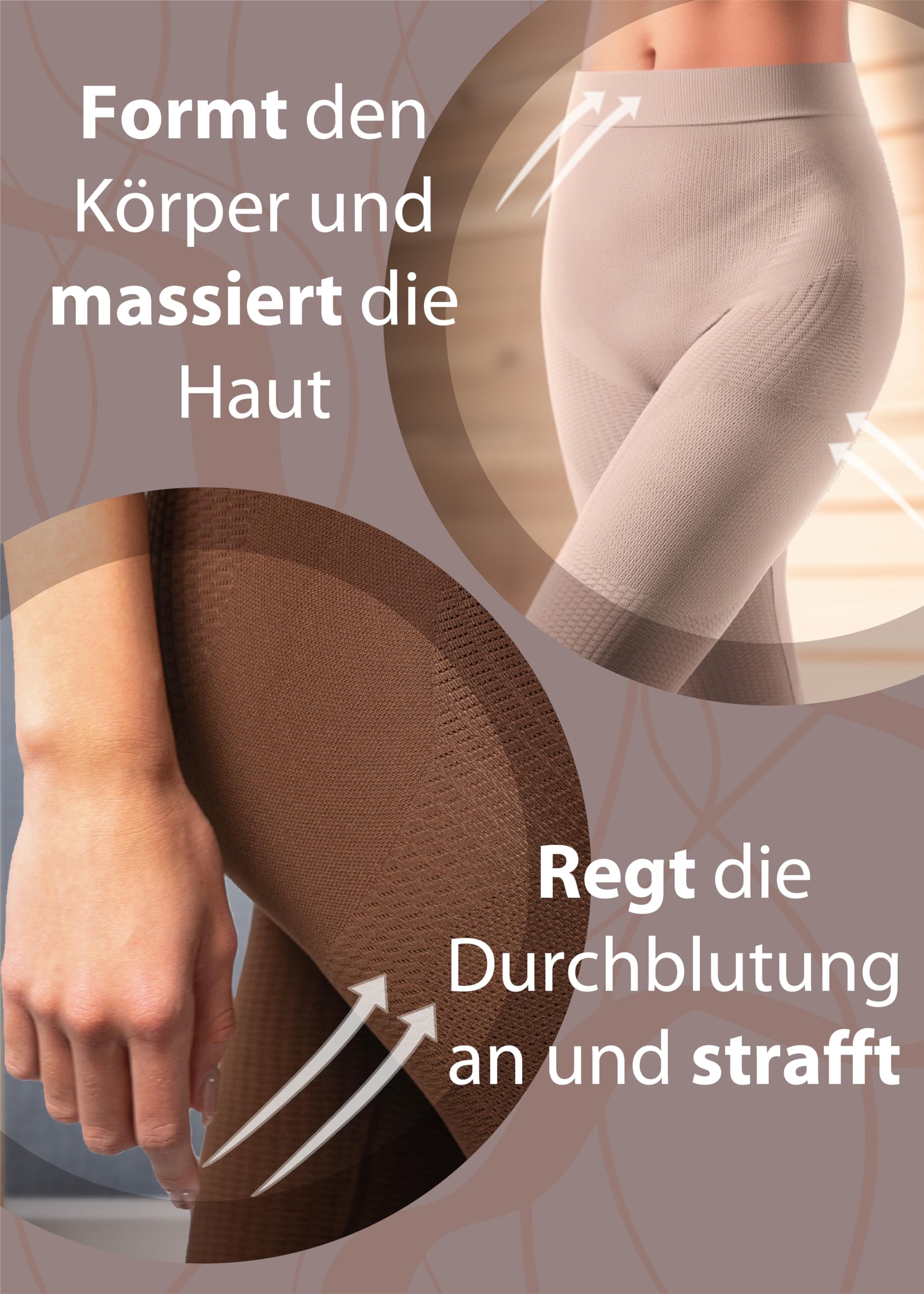Shapewear Damen Bauchweg Anti Cellulite Hose - Anti Cellulite Leggings, Drenierende Shorts, Nahtlose Miederhose mit Bein, Shaping Unterwäsche Damen, Kompression - Made in Italy