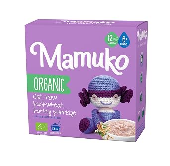 MAMUKO Premium Organic Porridge - مزيج عصيدة صحي من الشوفان والحنطة السوداء الخام وفريك الشعير - عصيدة عالية الألياف بدون سكر وخالية من الألبان والمواد الحافظة - عصيدة عضوية 200 جرام و10 حصص