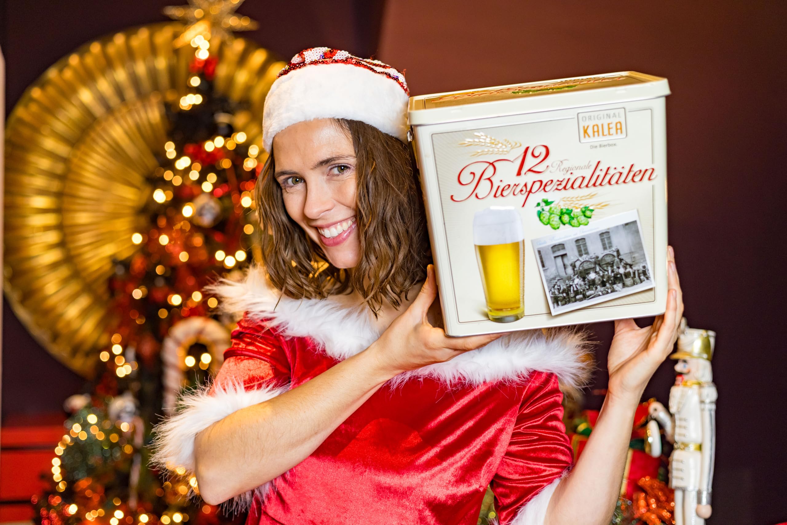 KALEA Bier-Box | Metallbox mit 3D-Prägung | 12 x 0,33l Bierspezialitäten | Geschenkidee für Weihnachten (Spezi-Box, 12x0,33l)