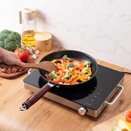 Vista 21 de Cucharas de madera para cocinar 7 piezas, juego de utensilios de cocina de bambú antiadherentes, cuchara de espátula de madera de bambú saludable