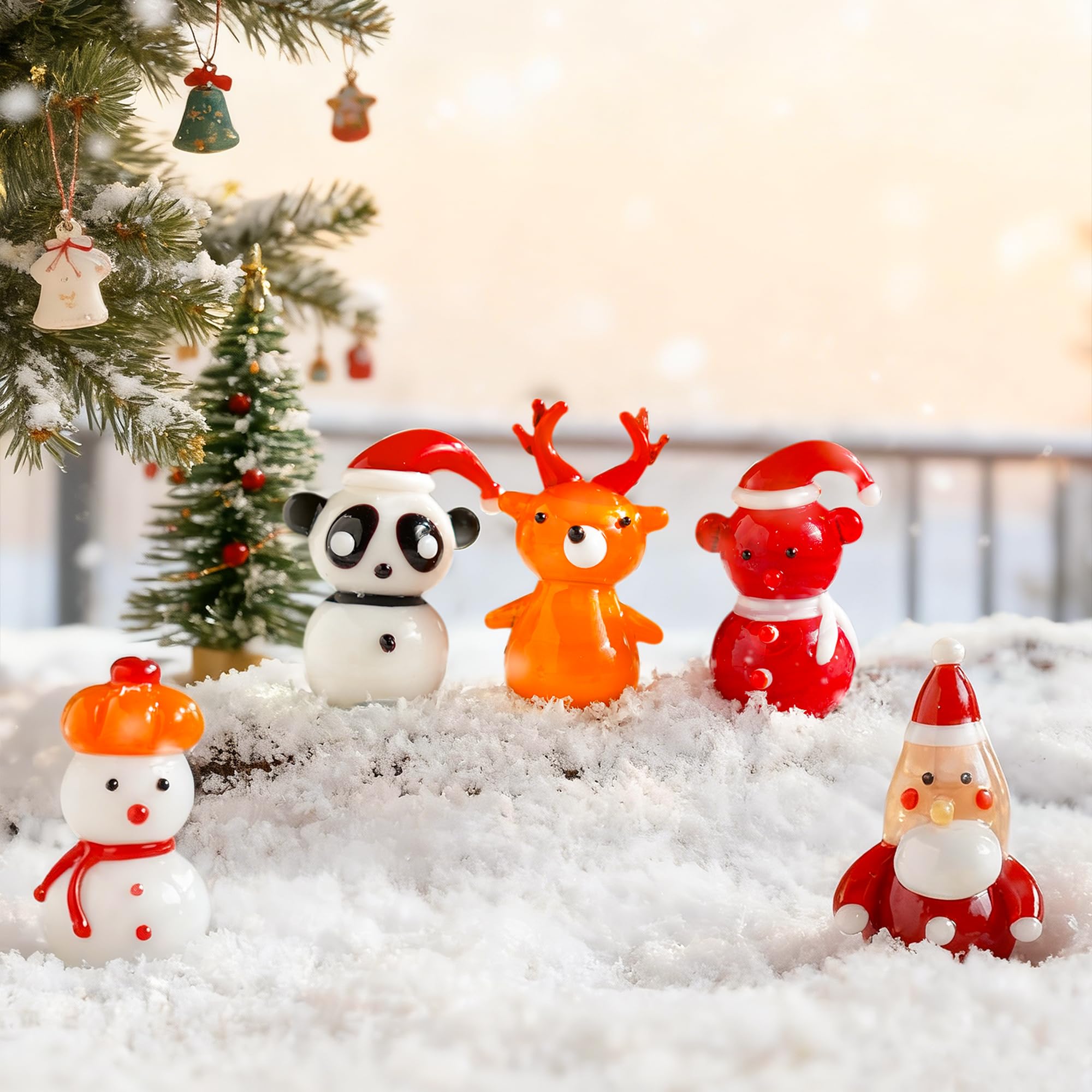 Amazon.com: H&D HYALINE & DORA Set of 5 Mini Blown Glass Christmas