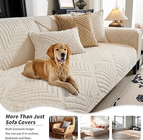 Miniatura 4 de Fundas de sofá (1 unidad, beige blanco, 27.6 x 27.6 pulgadas)