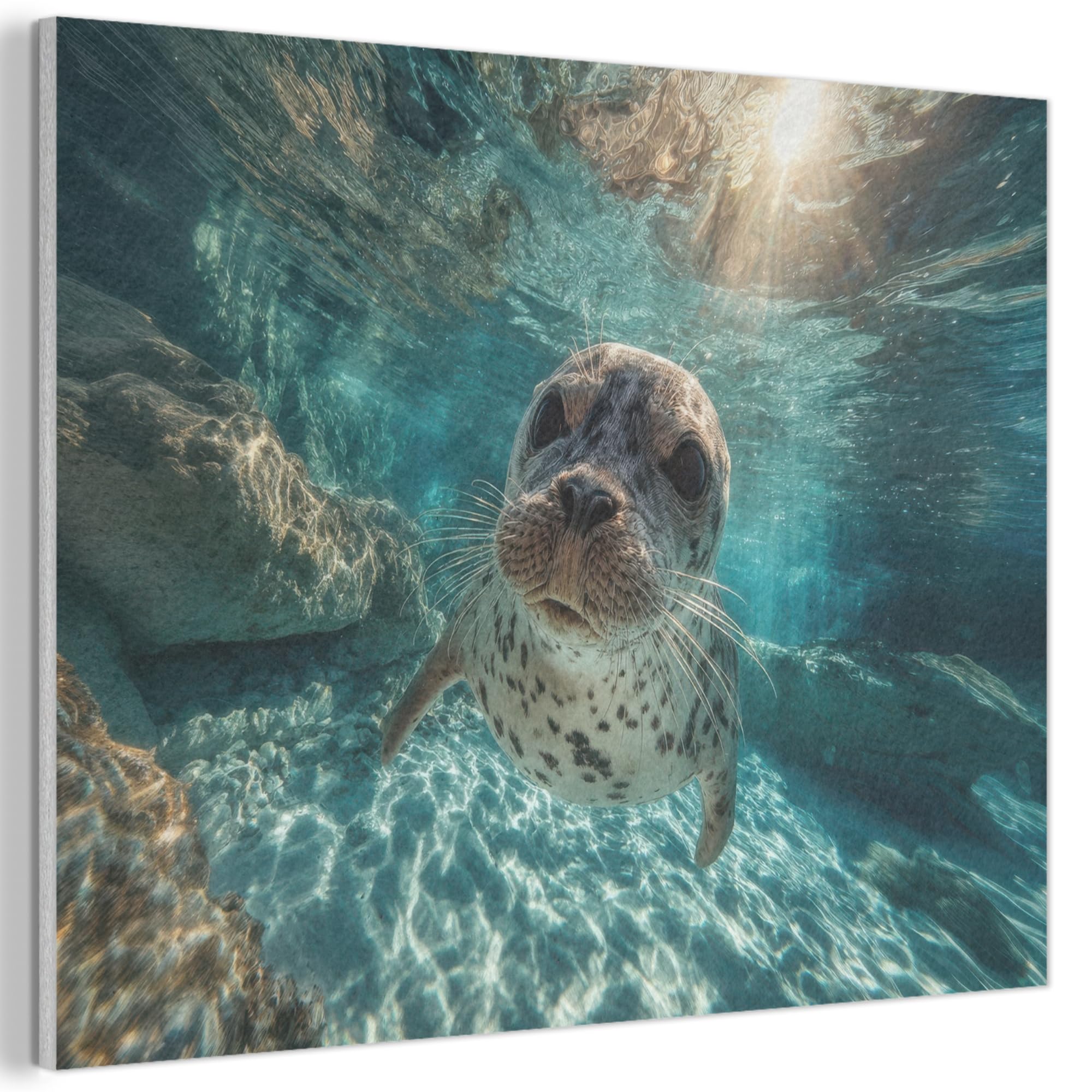 MuchoWow© Felt Panel 100x70 cm Room Style Piece Wallfillers Visual Display Decoration Wall Art Seal - Water - Blue
