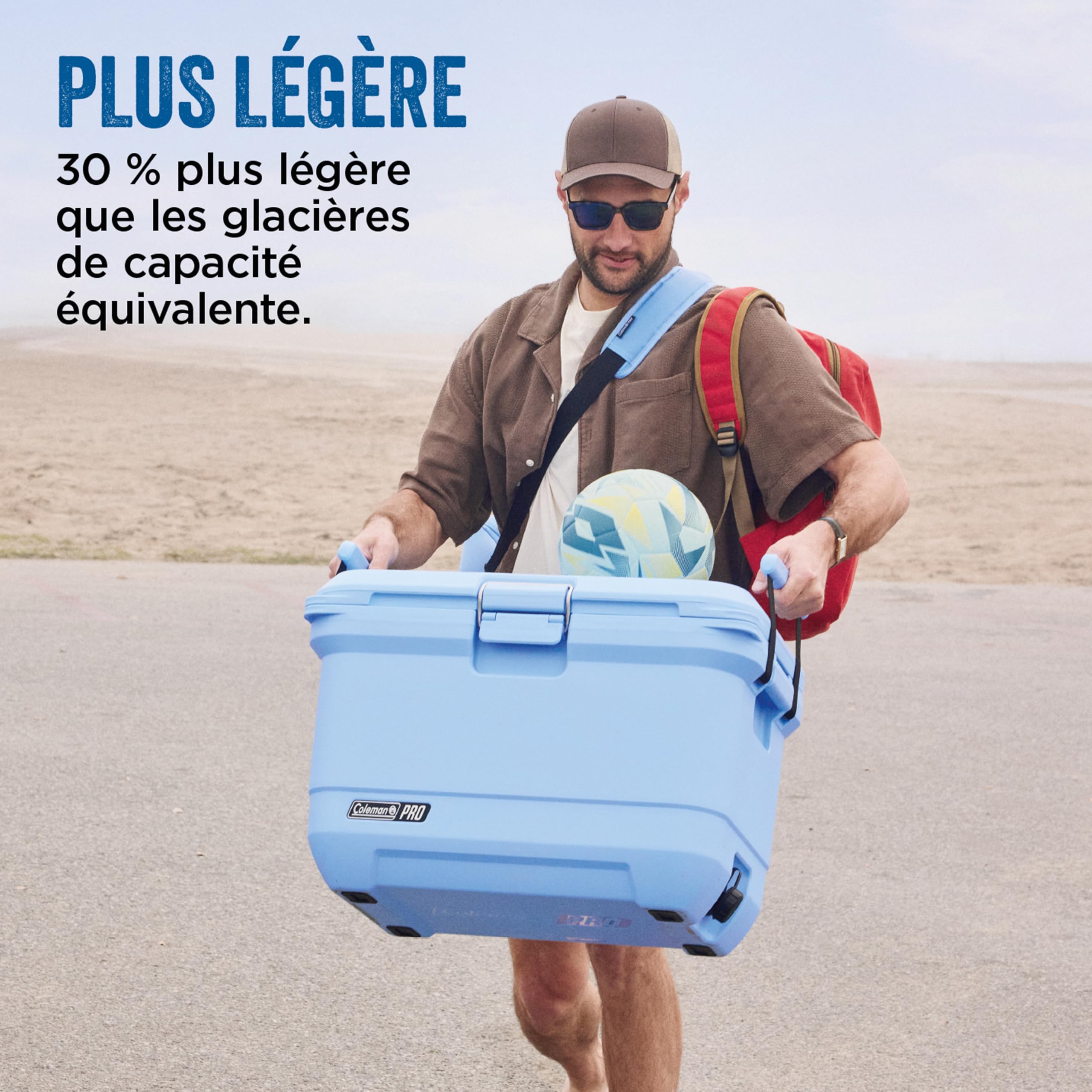 Coleman Pro Heavy-Duty Insulated Hard Cooler with Handles | Large Capacity | Keeps Ice for up to 4 Days | Full Foam Insulation | Large Durable Portable Cool Ice Box for Rugged Outdoor Use & Jobsites
