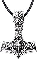 Vista 1 de HAQUIL Viking Mjolnir Necklace, Thor Hammer Amulet Pendant, Viking Jewelry Gift for Men