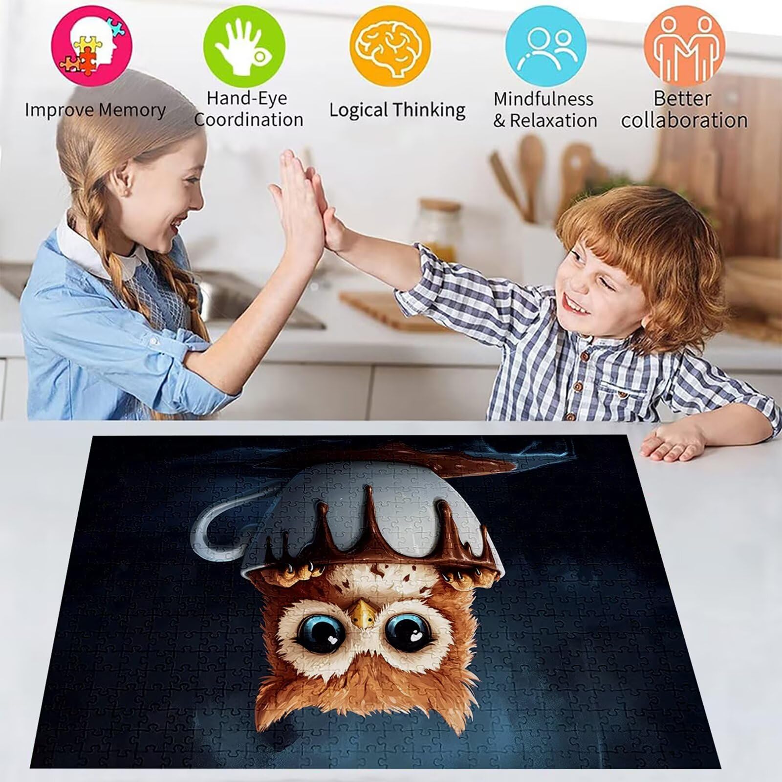Puzzle 3000 sztuk zwierzę puzzle dla dorosłych kubek 122 x 81 cm Unikalne rzemiosło klasyczne drewniane układanka 3D do rodzinnych gier aktywnych, układanka do samodzielnego wykonania nawet do
