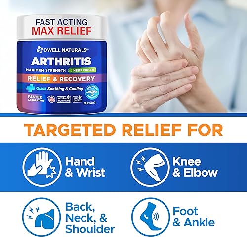 Miniatura 2 de OWELL NATURALS Crema para articulaciones y músculos, totalmente natural, alivio y recuperación de máxima fuerza para la espalda (2 onzas líquidas