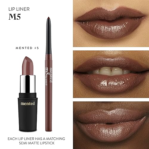 Vista 44 de Mented Cosmetics - Delineador de labios para mujer, lápiz labial marrón oscuro, delineador de labios impermeable, vegano + maquillaje libre de Rosa