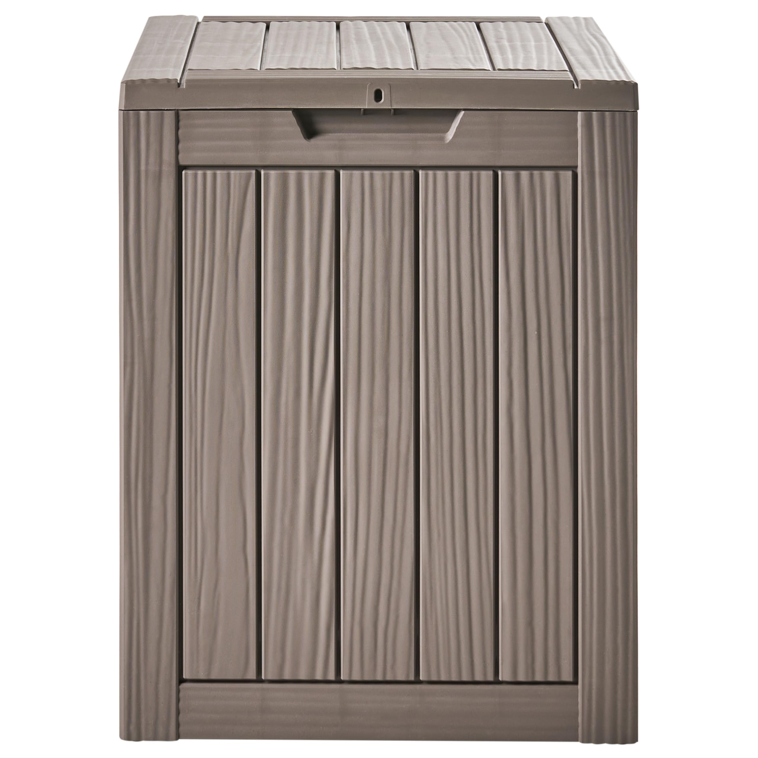Beliani Aufbewahrungsbox Kunststoff 46 x 58 cm taupe Gartentruhe Outdoor Kissenbox Medellin