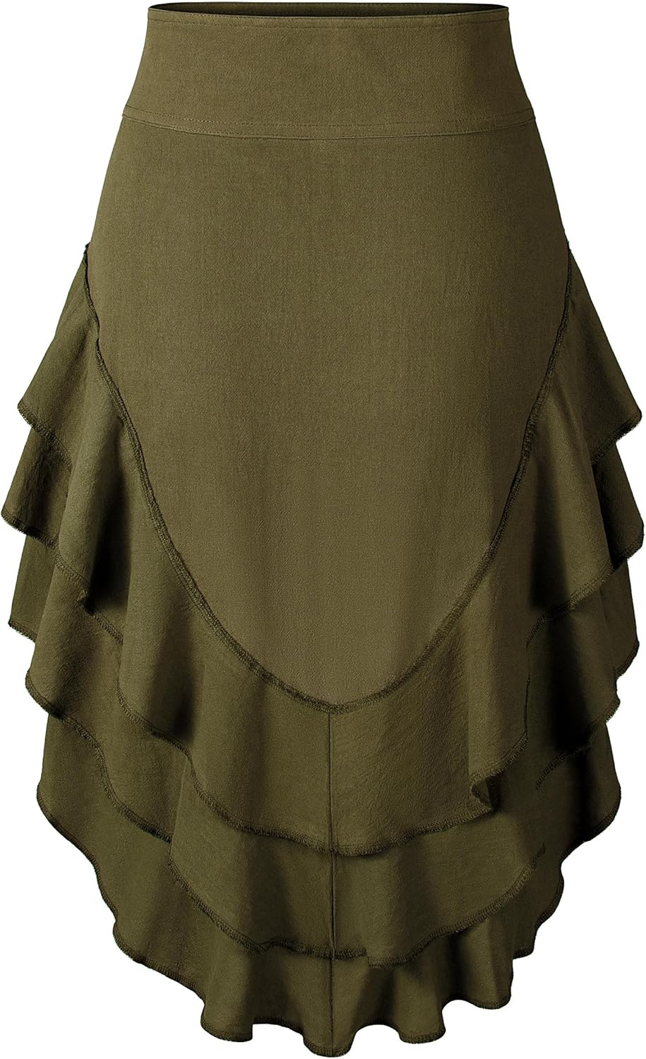 Women Steampunk Victorian Gothic Costume High-Low Ruffled Skirt Halloween Party Cosplay - Image 5