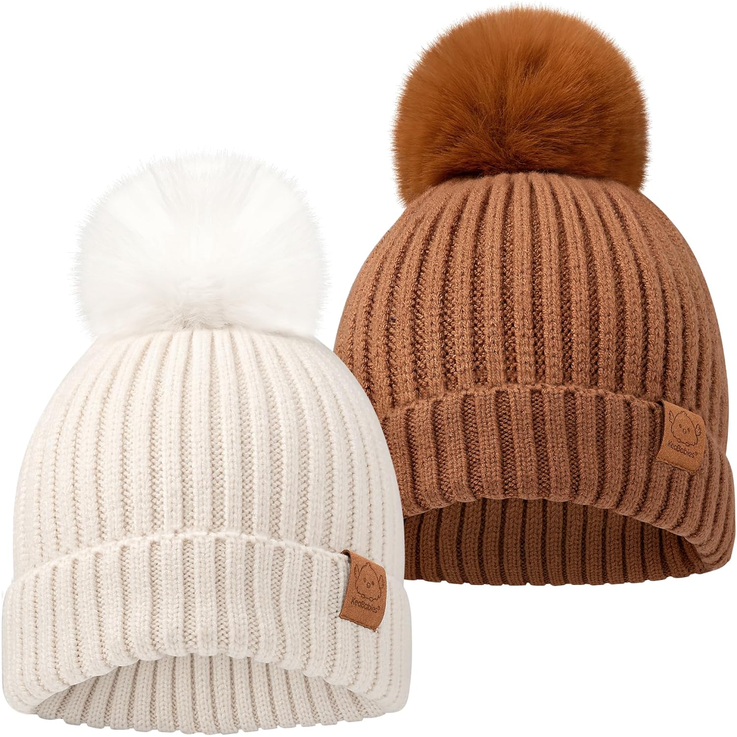2-Pack Baby Hats for Girls, Boys – Stretchy Baby Beanies, Cute Newborn & Toddler Winter Hat, Soft & Warm Pom Pom Beanie for Infant, Toddler, Boys, Girls 6-36 Months (Rust, M) 2-Pack Baby Hats for Girls, Boys – Stretchy Baby Beanies, Cute Newborn & Toddler Winter Hat, Soft & Warm Pom Pom Beanie for Infant, Toddler, Boys, Girls 6-36 Months (Rust, M)