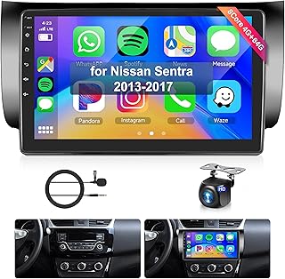 8Core4+64G Car Stereo for Nissan Sentra 2013-2017 Wireless CarPlay/Android Auto Android Radio with Qualcomm 10.1" IPS Touch Screen,BT5.1,DSP Hi-Res,GPS,SWC,Backup Camera for Nissan Sentra Radio