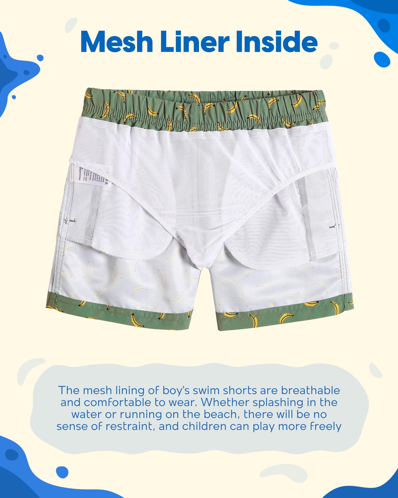 maamgic Boys Swim Trunks Toddler Swim Shorts Little Boys Bathing Suit Swimsuit Toddler Boy Swimwear