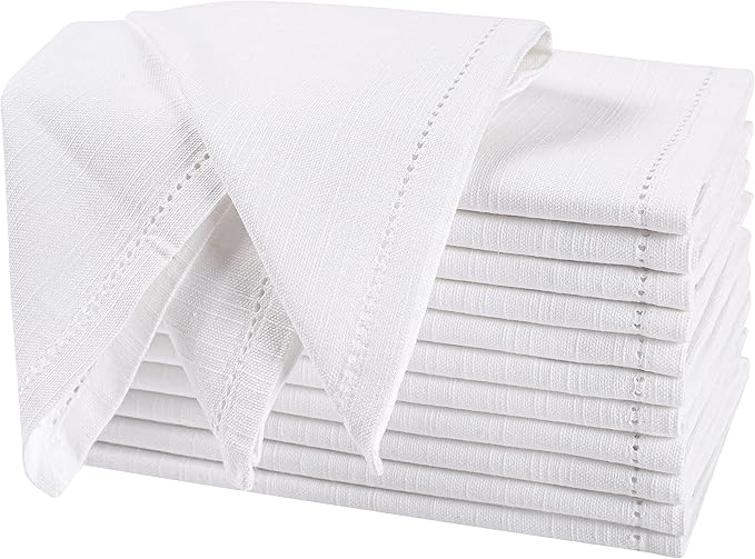 Textured Cloth Napkin in 100 Cotton 17x17 White,Wedding