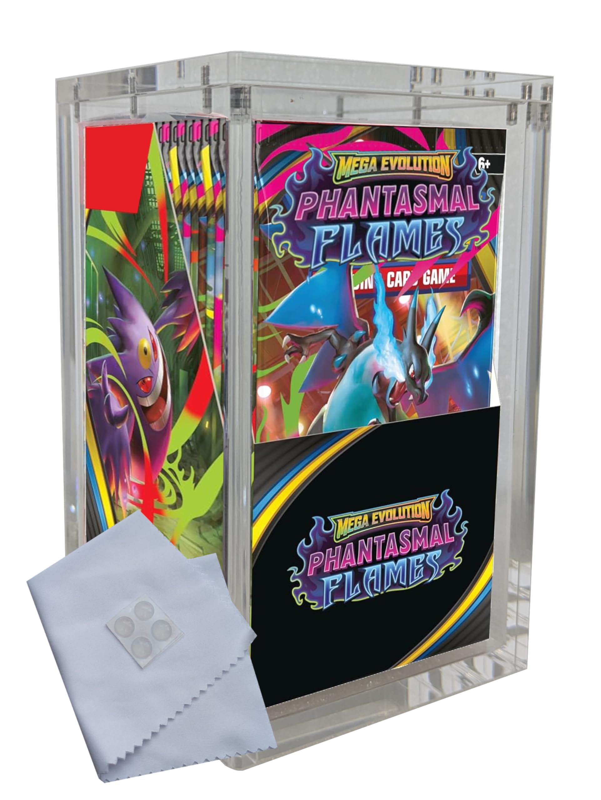 Vaulted Vortex Clear Acrylic Case For Pokemon Half Booster Box Display Case (1 Pack) Premium Protective Display Case With Magnetic Lid, Anti-Uv+ Plus Stackable
