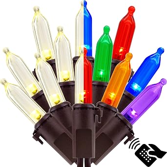 Color Changing LED Christmas Lights, 66 Ft 200 Count, Warm White/Multicolor & Multiple Modes Holiday String Lights Brown Wire