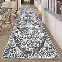 Vista 63 de HEBE - Alfombra de pasillo de 2 x 8 pies, lavable, vintage, envejecida, antideslizante, alfombra de lavandería, alfombra bohemia para pasillos