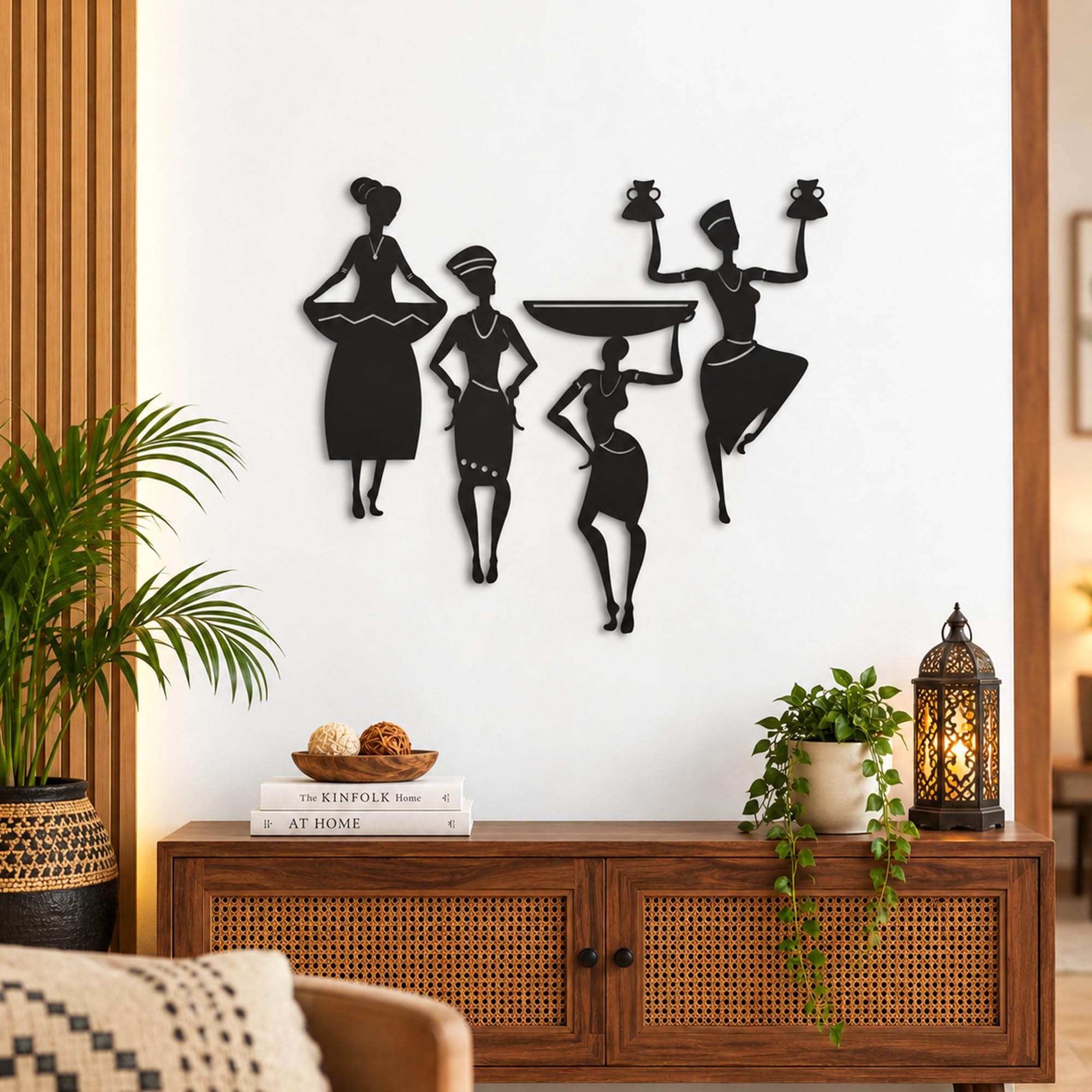 Auromin Tribal Wall Art - 4 Women Sculptures -5