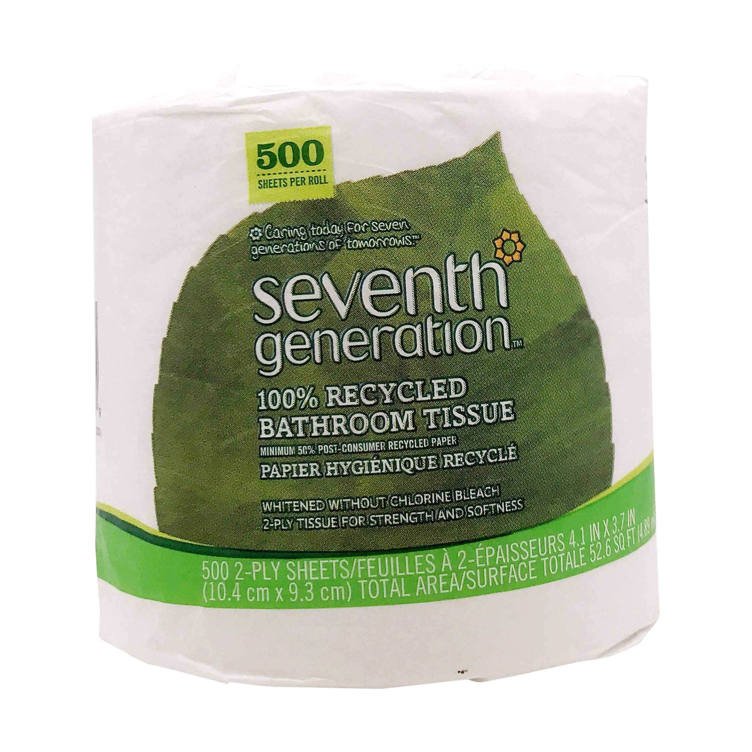 Seventh Generation Bathroom Tissue, 2-ply, 500 count, 1 Roll