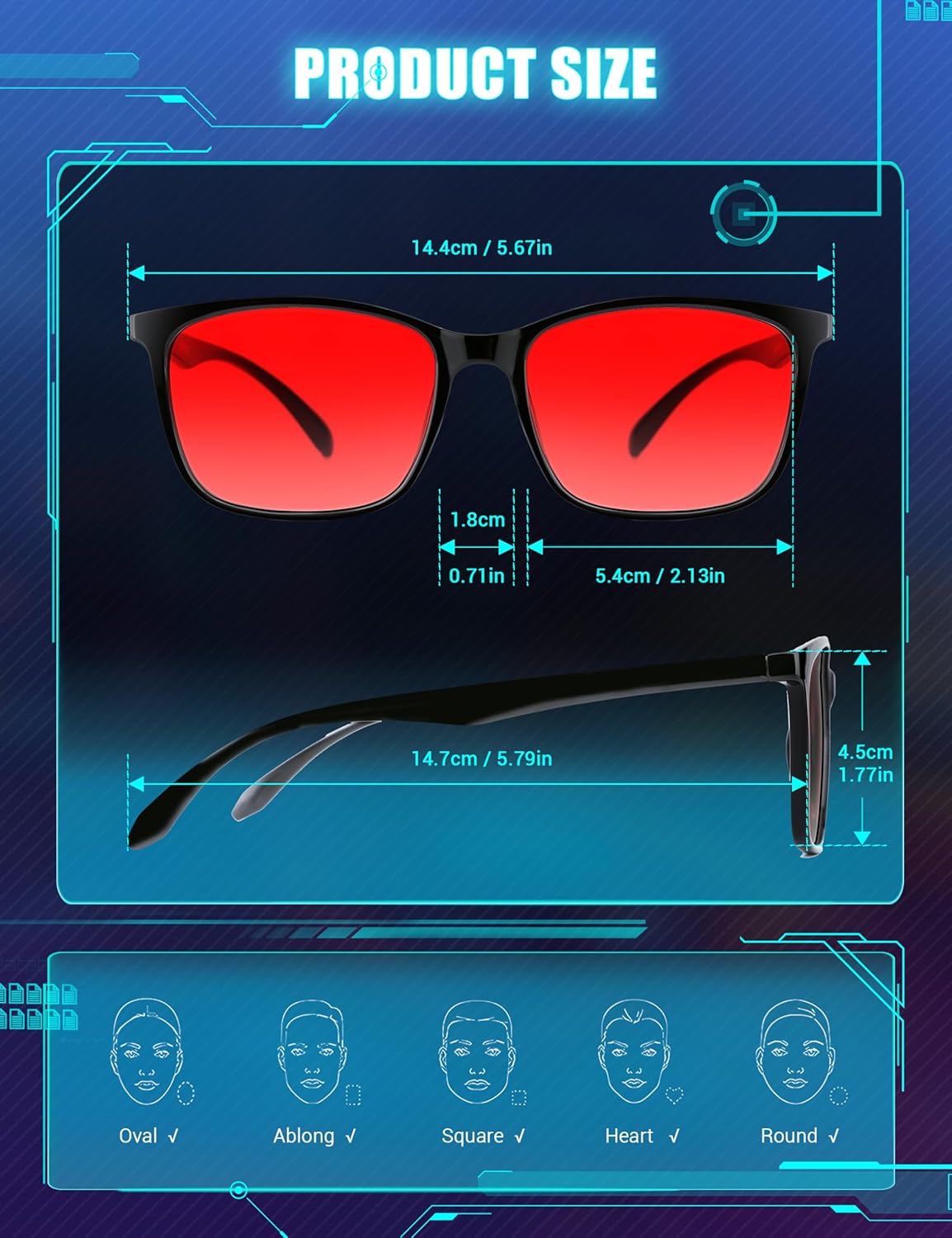 TIJN Blue Light Blocking Glasses for Men Women - Red Light Glasses for Computer Gaming - Dual AR Coating Lens - Screen Fatigue & UV Protection - 2 Pack - Image 7