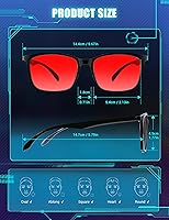 Vista 7 de TIJN Sleep Glasses for 99.9% TR90 Blue Green Light Blocking Dual AR Coatings Red Lens for Computer Gaming Reduce Eyestrain