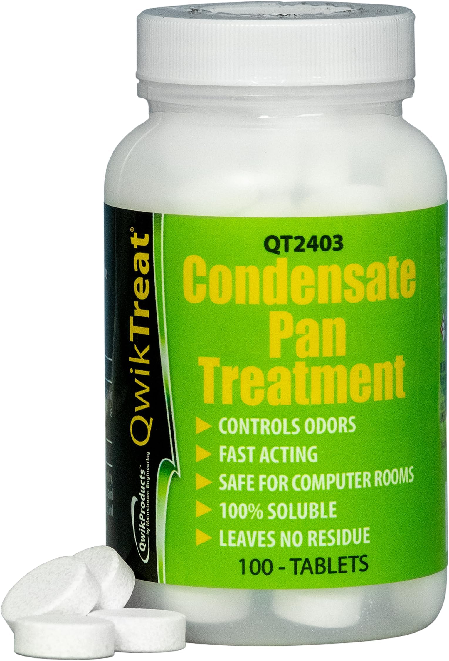 QwikProducts Drain Opener Tablets | 100 Tablets, Unscented, Solid, Prevents and Removes Clogs in Condensate Pans