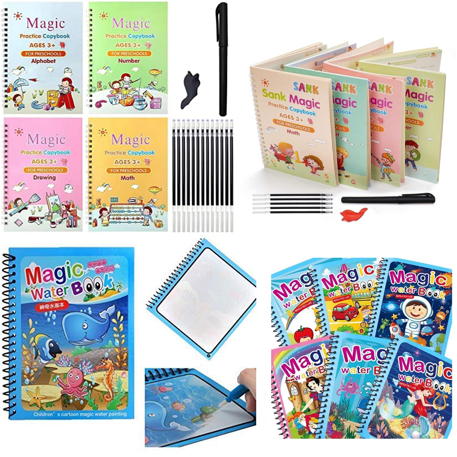 Magic Practice Copybook Set for Preschool Ages 3+, Alphabet