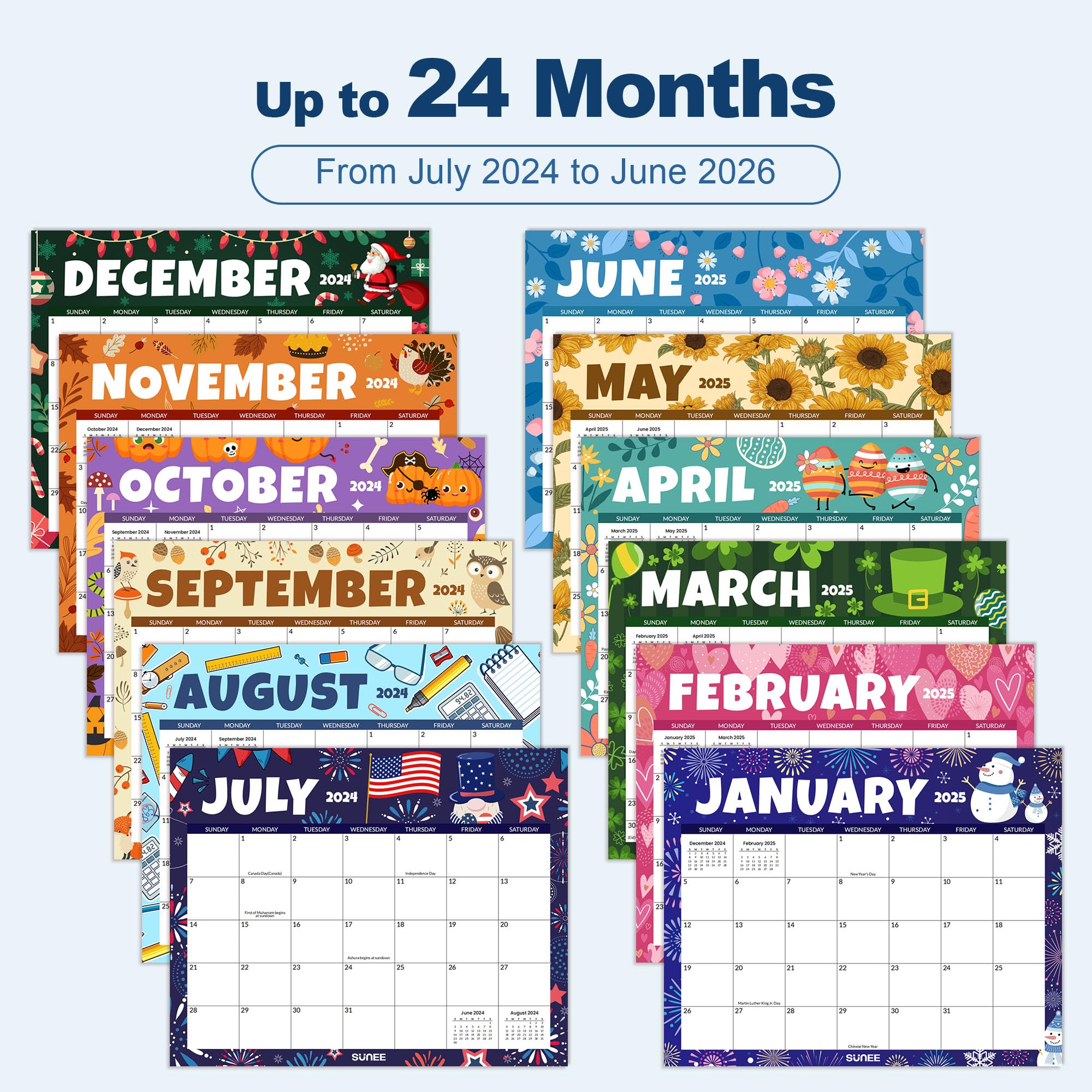 Coboll Magnetic Calendar 2024-2026 - Magnetic Calendar For Fridge, Jul. 2024 - Jun.2026, 2-Year Fridge Calendar, 8''x10'' Refrigerator Calendar 2024-2025 For Easy Organizing - View #5