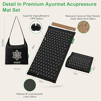 Acupressure Mat and Pillow Set - Full Body Acupuncture Mat
