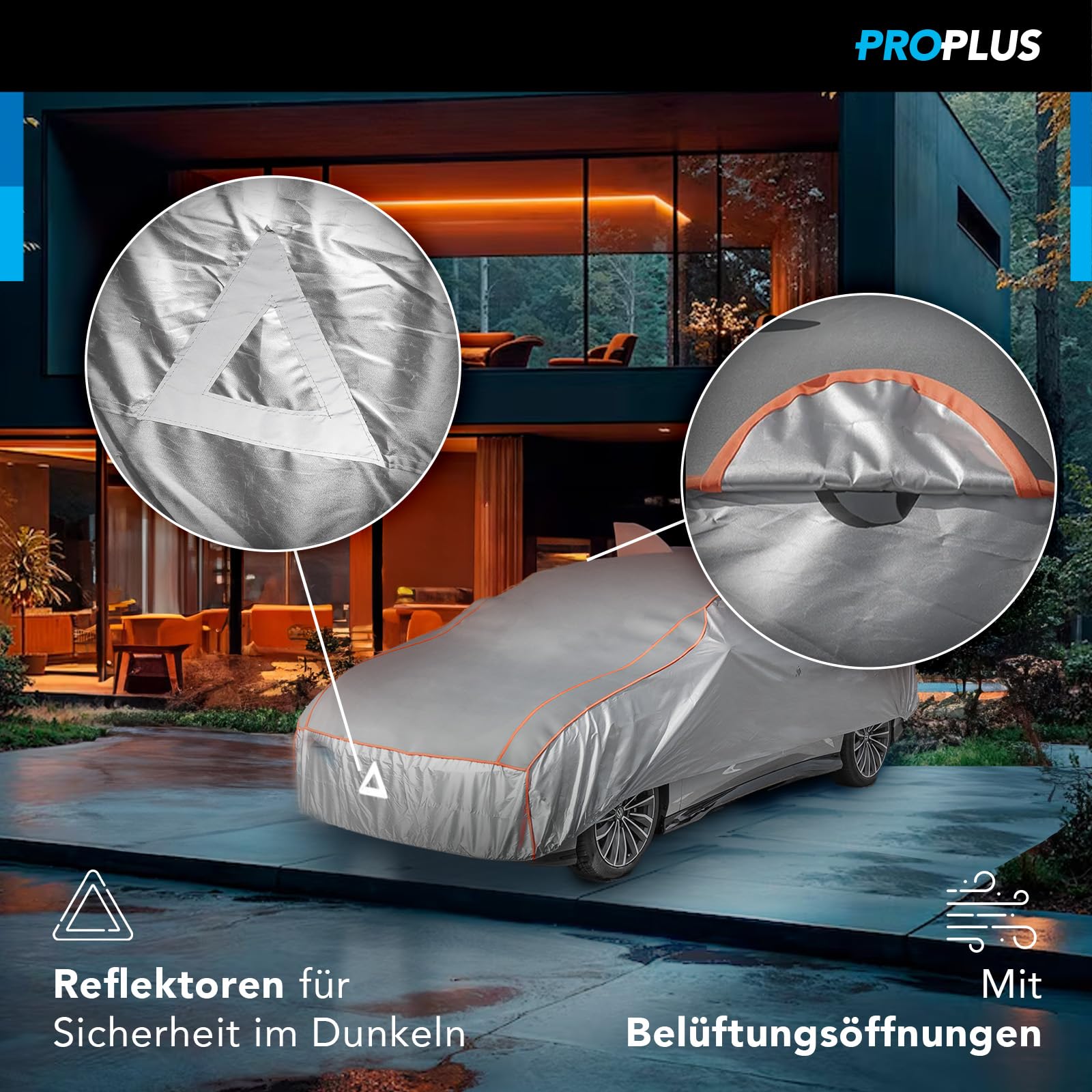 ProPlus Hagelschutzgarage - S - 400 x 165 x 119 cm - Wasserdicht - Autoabdeckung für den Außenbereich - UV-beständig - Anti-Glanzplane Auto - Hagelschutzplane - Grau