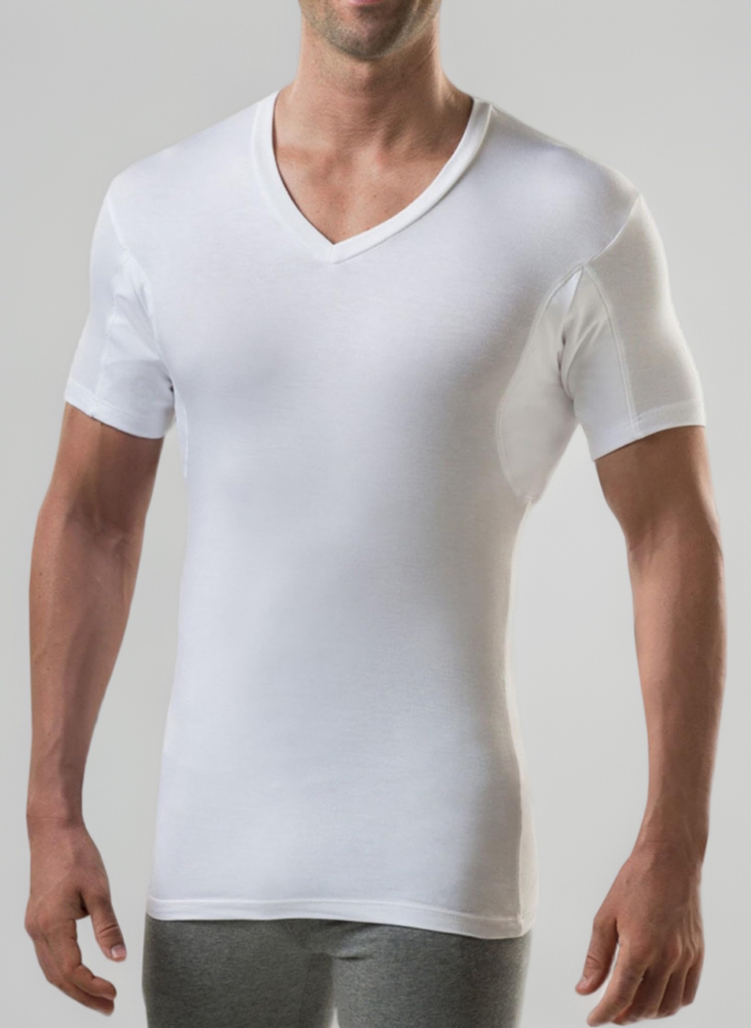 The Thompson Tee Men's Sweatproof Undershirt | V Neck | Slim Fit | with Sweat Pads