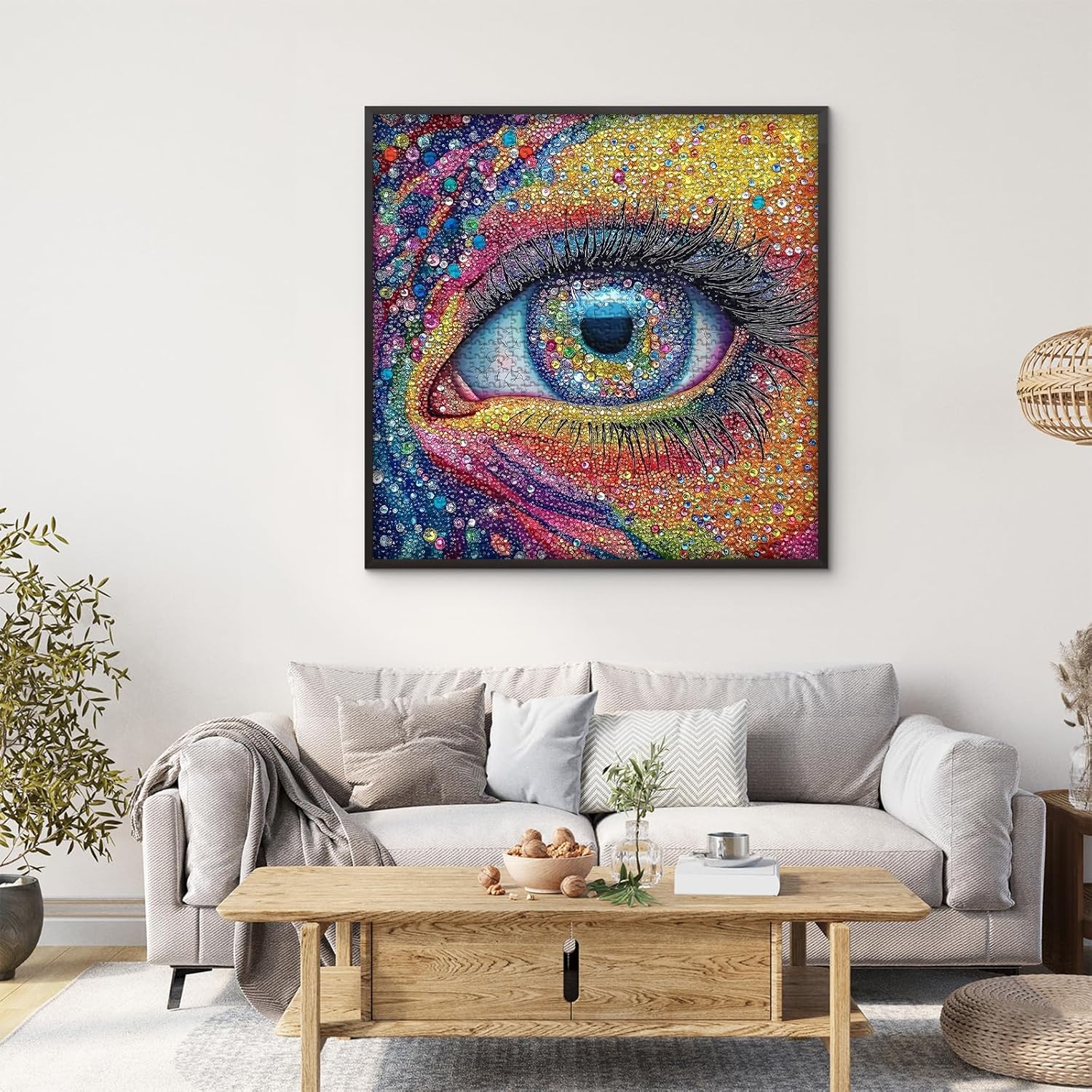 Impossible Puzzles for Adults 1000 Pieces, Colorful Eye Gemstone Art Puzzles Difficult, Rainbow Crystal Hard Challenging Jigsaw Puzzles for Adults Aesthetic