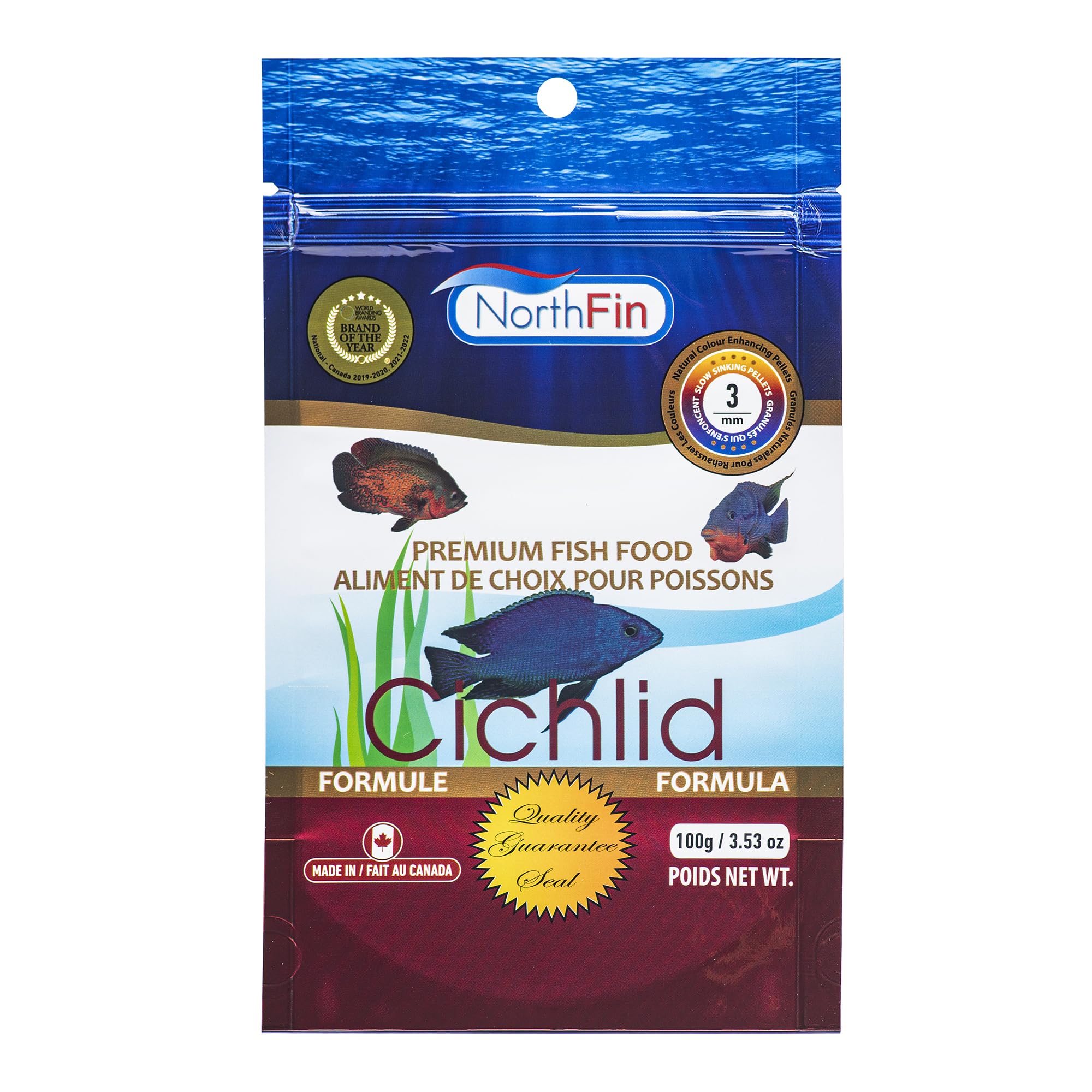 Food Cichlid Formula 3mm Pellet 100 Gram Package