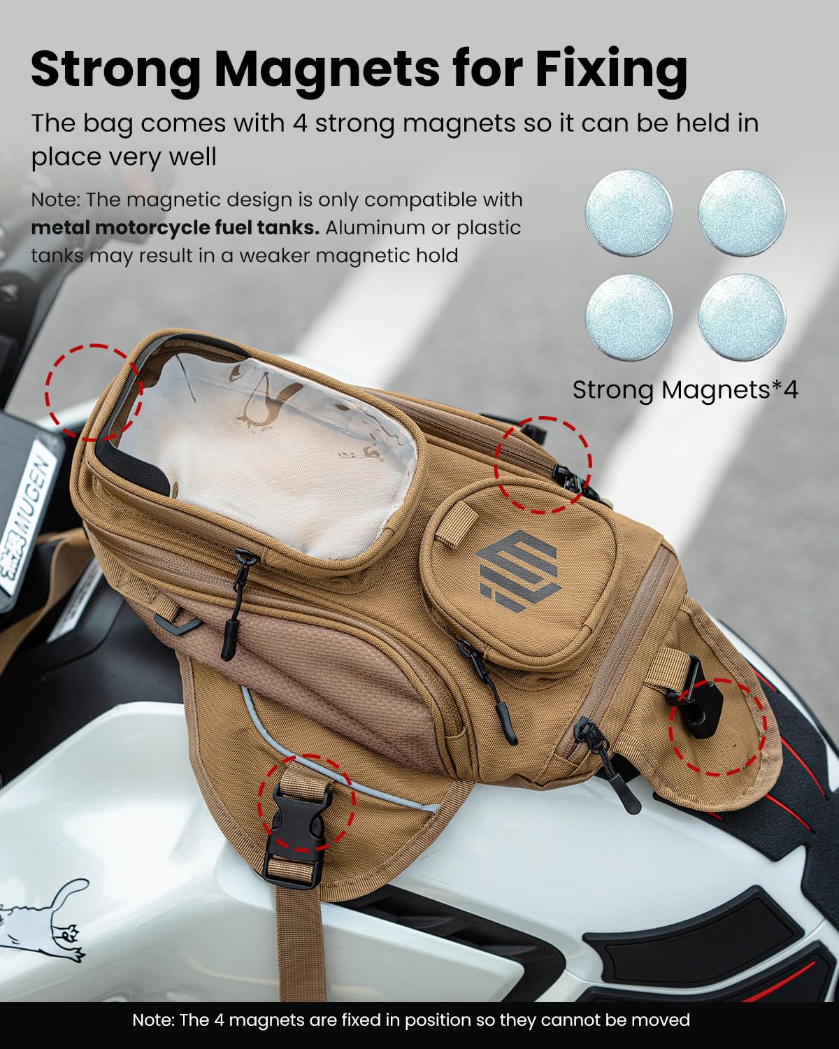 ILM Bolsa de Tanque de Motocicleta-Oxford Saddle Marrón Bolsas para depósito Motocicleta,Marrón